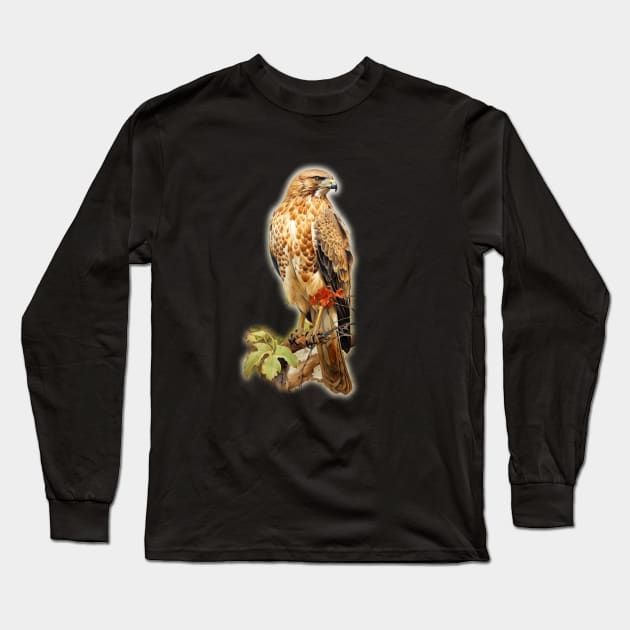 Red Tailed Hawk - Raptor Long Sleeve T-Shirt by ZombieTeesEtc